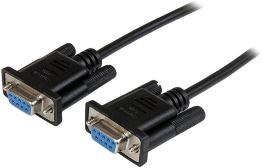 StarTech.com 2m Black DB9 RS232 Serial Null Modem Cable F/F - DB9 Female to Female - 9 pin RS232 Null Modem Cable - 2 meter, Black (SCNM9FF2MBK) 6 ft / 2m Cable