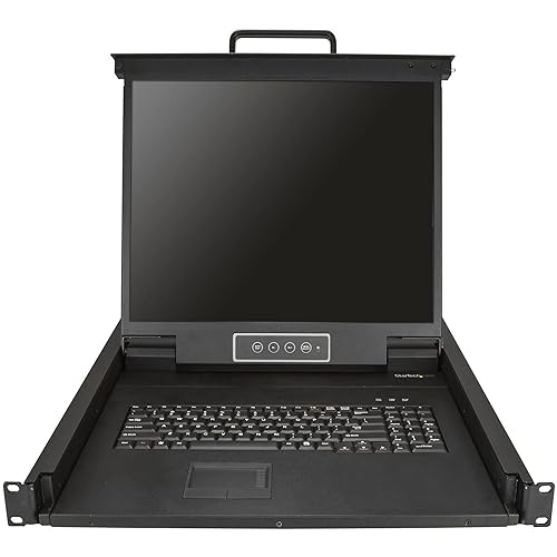 StarTech.com Rackmount KVM Console - 1U - 19in Display - Single Port KVM - Rack Mount Monitor - Rackmount LCD Monitor - Rackmount Console (RKCONS1901) Console 1.70 (43.18 mm) x 19 (482.60 mm) x 21 (533.40 mm)
