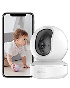 EZVIZ Indoor WiFi Security Camera, 2K+, Pan/Tilt, 350° Horizontal Rotation, Baby/Pet Monitor, IR Night Vision, Two-Way Talk, Motion Detection, Remote Control, Compatible with Alexa, TY1 4MP