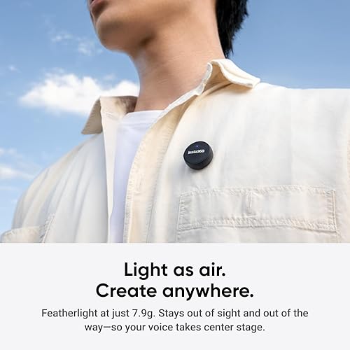 Insta360 Mic Air (1 TX + 1 RX), Noise Cancelling, 300m Range, Wireless Microphone for USB-C iPhone/Android/PC/Mac, Vlog, Streaming