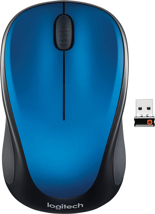 Logitech M317 Wireless Mouse, 2.4 GHz with USB Receiver, 1000 DPI Optical Tracking, 12 Month Battery, Compatible with PC, Mac, Laptop, Chromebook - Blue