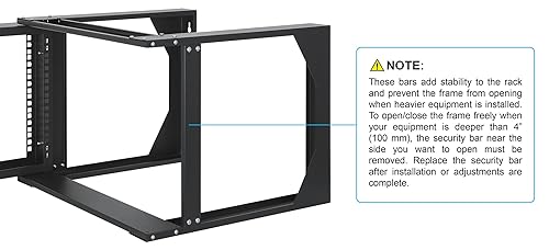 Intellinet 6U 19" 2 Post Open Frame Server Wall Mount Rack - 180 Degree Gate Swing, Flatpacked, Antistatic Powder Coated Steel – for IT Network Equipment & AV Devices – 3 Yr Mfg Warranty – 716178 6U 2 Post - Flatpacked