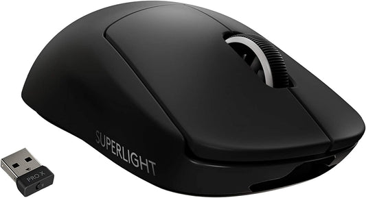 Logitech G PRO X SUPERLIGHT Wireless Gaming Mouse, Ultra-Lightweight, HERO 25K Sensor, 25,600 DPI, 5 Programmable Buttons, Long Battery Life, Compatible with PC / Mac - Black Black Mouse