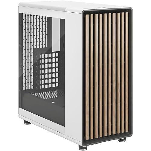 PC Fractal Cabinet, North, ATX/Micro ATX/Mini-ITX, 7 Expansion Slots, 2 Fans, No Source, Glass Side Window, White