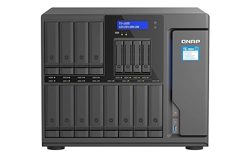 QNAP TS-1655-8G-US 16 Bay high Performance and high-Capacity Hybrid NAS with Intel® Atom® 8-core Processor, Dual 2.5GbE and Long-Term Availability