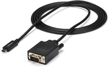 StarTech.com 6ft/2m USB C to VGA Cable - 1920x1200/1080p USB Type C to VGA Video Active Adapter Cable - Thunderbolt 3 Compatible - Laptop to VGA Monitor/Projector - DP Alt Mode HBR2 (CDP2VGAMM2MB) 6.6 feet