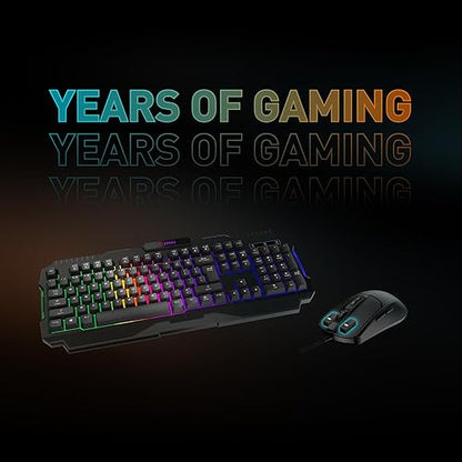 MSI Forge GK100 Combo – Gaming RGB Keyboard & Mouse Set, 19-Key Anti-Ghosting, 6400 DPI Optical Sensor