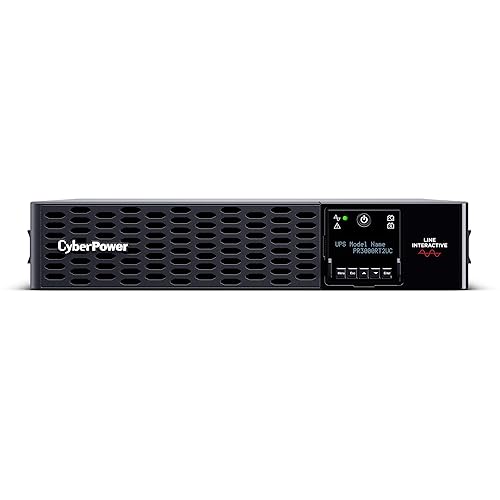 CyberPower PR3000RT2UC Smart App Sinewave UPS System, 3000VA/3000W, 9 Outlets, 2U Rack/Tower, AVR, Built-in Cloud Monitoring Standard 3000VA