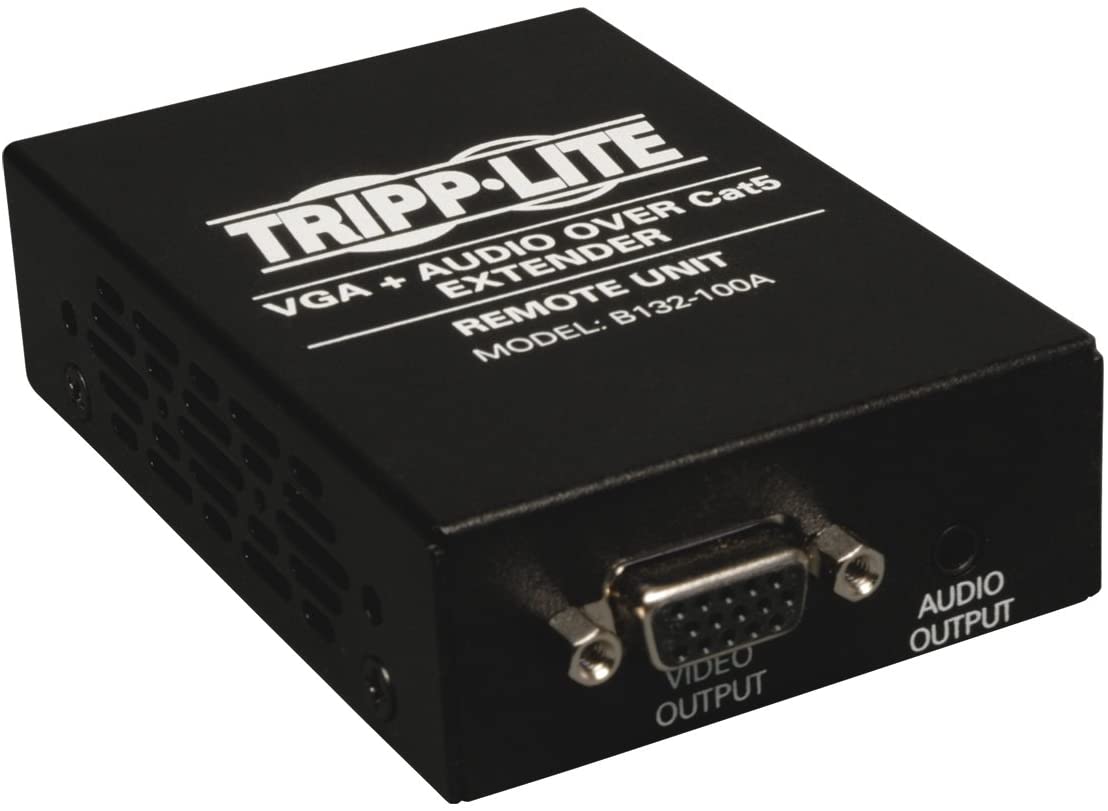 Tripp Lite VGA with Audio Over Cat5 / Cat6 Extender, Receiver 1920x1440 at 60Hz(B132-100A),Black Receiver VGA +Audio