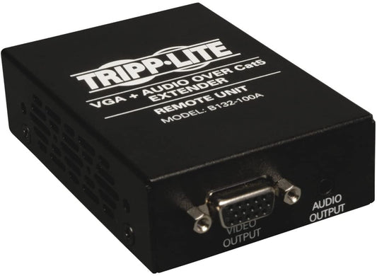 Tripp Lite VGA with Audio Over Cat5 / Cat6 Extender, Receiver 1920x1440 at 60Hz(B132-100A),Black Receiver VGA +Audio