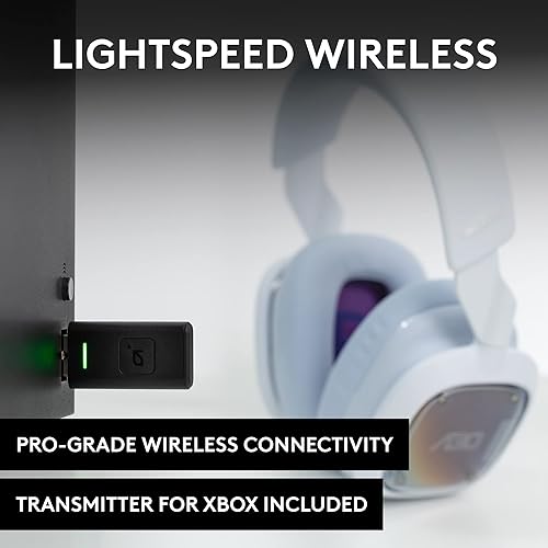 Logitech G Astro A30 Lightspeed Wireless Gaming Headset, Bluetooth, Dolby Atmos/3D Audio Compatible, Detachable Boom, 27h Battery, for Xbox, PS5, PS4, Nintendo Switch, PC, Android - White White Headset Xbox Series X|S, PC/Mac