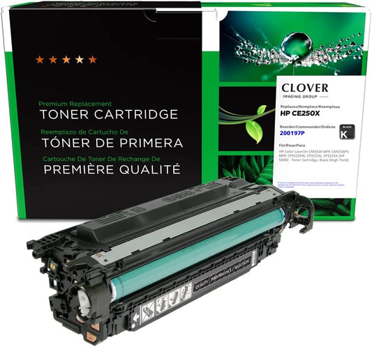 Clover imaging group Clover Remanufactured Toner Cartridge Replacement for HP CE250X (HP 504X) | Black | High Yield Black 10,500