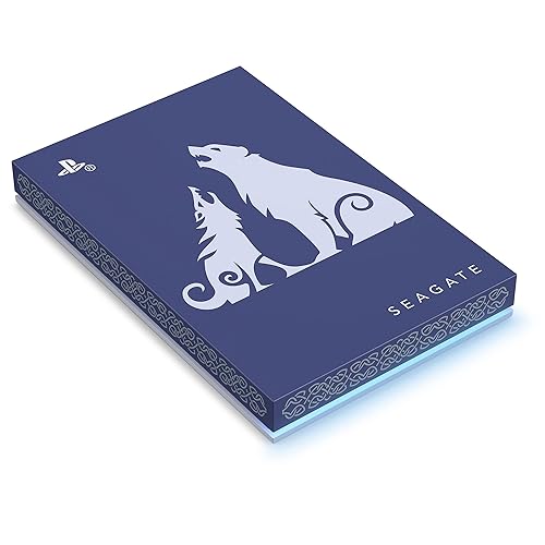 Seagate God of War Ragnarök Limited Edition Game Drive 2TB External Hard Drive - USB 3.0, ICY Blue LED Lighting, Officially-Licensed for Playstation Consoles (STLV2000100) 2TB God of War Ragnarök