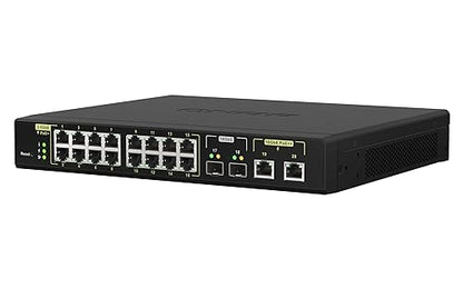 QNAP QSW-M2116P-2T2S-US 20-Port 10GbE PoE++ and 2.5GbE PoE+ Managed Network Switch
