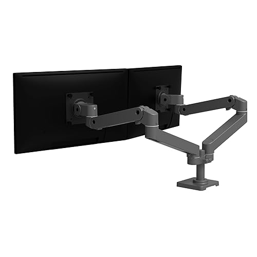 Ergotron – LX Pro Premium Dual Monitor Arm, VESA Desk Mount – for 2 Monitors Up to 27 Inches, 4 to 22 lbs Each – Dark Grey LX Pro Arm Dark Grey