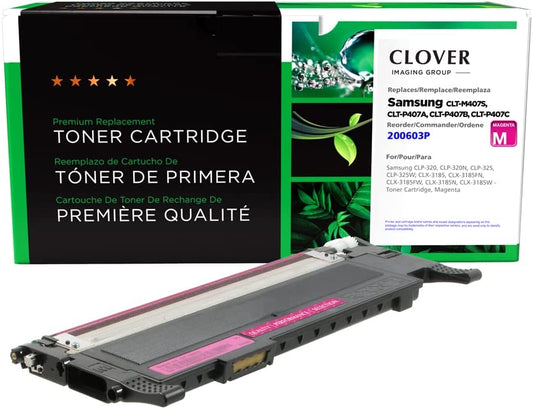 Clover imaging group Clover Remanufactured Toner Cartridge Replacement for Samsung CLT-M407S | Magenta Magenta 1,000