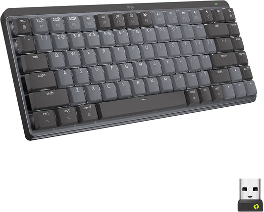 Logitech MX Mechanical Mini Wireless Illuminated Keyboard, Linear Switches, Backlit, Bluetooth, USB-C, macOS, Windows, Linux, iOS, Android, Metal Compact Linear (smooth typing) Keyboard