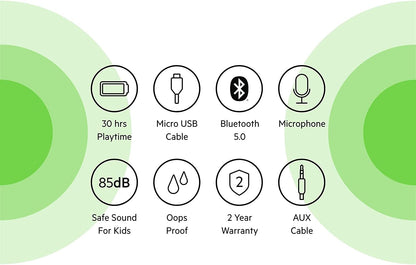 Belkin SOUNDFORM Mini Kids Wireless Headphones with Built in Mic, 30 Hours Playtime, Bluetooth 5.0 or Wired Connection, On Ear Headsets for Travel, School - Compatible with iPads, Galaxy, Tablet–White