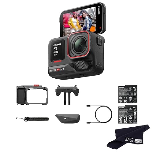 Insta360 Ace Pro 2 Dual Battery Xplore Bundle - 8K Waterproof Action Camera Co-Engineered with Leica, 1/1.3" Sensor, Dual AI Chip, Leading Low Light, Superior Audio, Flip Screen & AI Editing for Vlogs