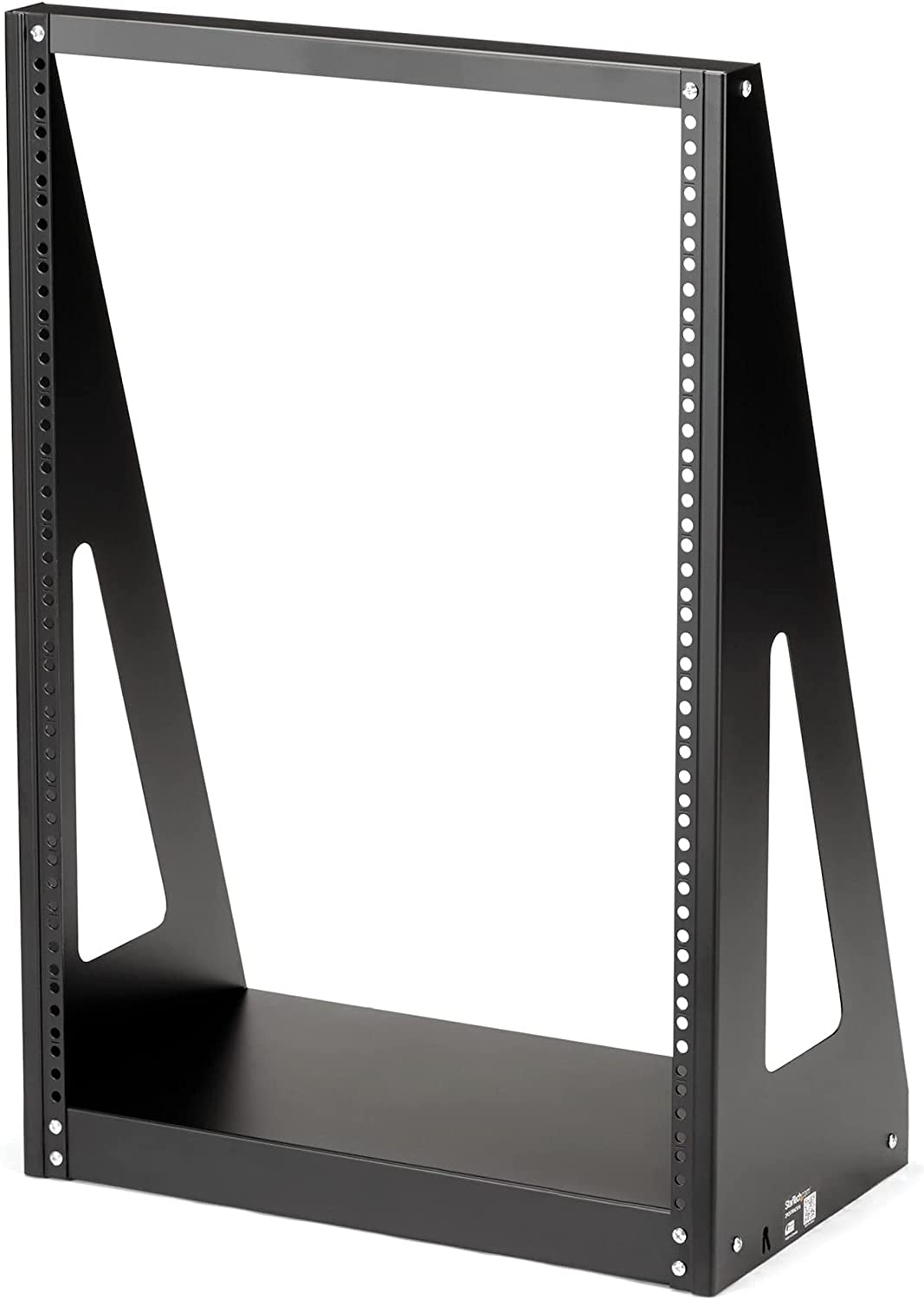 StarTech.com 16U Open Frame Network Rack - 19" 2 Post Free Standing Desktop Rack for Computer, AV, Media, IT Equipment for Server Room (2POSTRACK16) Black 16U 16u Rack