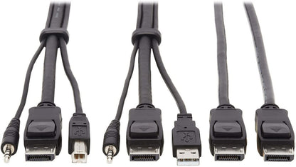 Tripp Lite Dual DisplayPort KVM Cable Kit 4K USB 3.5 mm Audio 3xM/6ft (P783-006-DP)