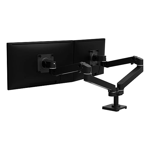 Ergotron – LX Pro Premium Dual Monitor Arm, VESA Desk Mount – for 2 Monitors Up to 27 Inches, 4 to 22 lbs Each – Matte Black LX Pro Arm Matte Black