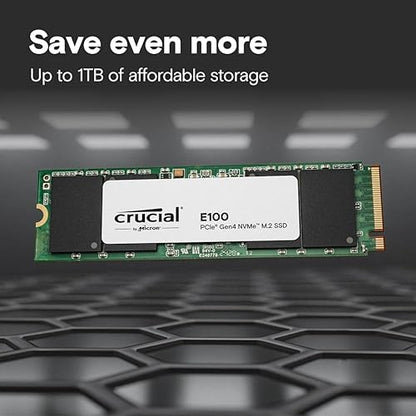 Crucial E100 480GB PCIe 4.0 Gen4 2280 NVMe M.2 SSD - CT480E100SSD8