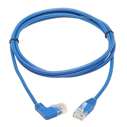 TRIPP LITE Right Angle Cat6 Ethernet Cable, Gigabit Molded Slim UTP Network Patch Cable, Blue, 7 ft. (N204-S07-BL-RA)