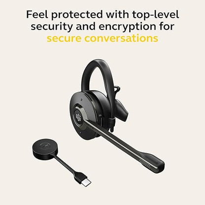 Jabra Engage 55 Convertible Wireless Headset with Ear Hook, Headband & Neckband, Link 400 USB-C DECT Adapter – Noise-Cancelling Microphone – MS Teams Certified, Works with All Other Platforms – Black MS Teams (USB-C) Convertible
