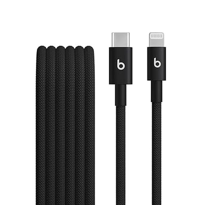 Beats USB-C to Lightning Woven Cable Fast Charging Durable/Tangle-Free Compatible Charger for Apple Devices w Lightning Ports (1.5 m) - Bolt Black Bolt Black (1.5 m)