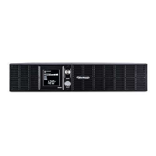 CyberPower OR1500LCDRT2U Smart App LCD UPS System, 1500VA/900W, 8 Outlets, AVR, 2U Rack/Tower