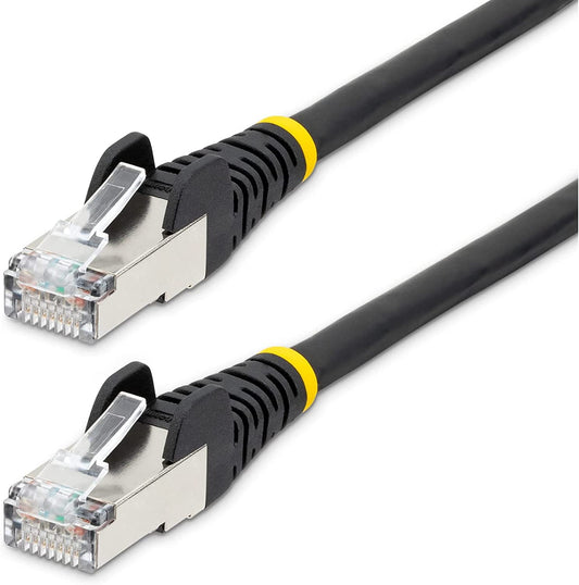 StarTech.com 12ft CAT6a Ethernet Cable - Low Smoke Zero Halogen (LSZH) - 10 Gigabit 500MHz 100W PoE RJ45 S/FTP Black Network Patch Cord Snagless w/Strain Relief (NLBK-12F-CAT6A-PATCH)