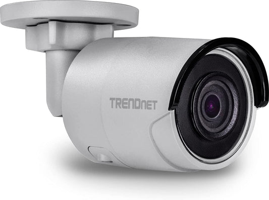 TRENDnet Indoor-Outdoor 4MP H.265 120dB WDR PoE Bullet Network Camera, IP67 Weather Rated Housing, Smart Covert IR Night Vision Up To 30m (98 ft), MicroSD Card Slot (Up to 128GB), White, TV-IP1314PI Micro SD Slot Camera