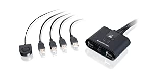 IOGEAR 4x4 USB 2.0 Peripheral Sharing Switch, for Multiple USB Devices GUS404 , Black 4x4 USB 2.0 Sharing Switch