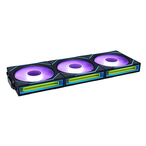 Lian Li UNI Fan SL-Infinity Wireless 120 - Triple Pack (Reverse Blade) - 2.4GHz Wireless Signal ARGB Fan Control - Double Infinity Mirror - Low Noise - Controller Included - Black (12RSLIN1W3B) 120 Reverse Triple Black