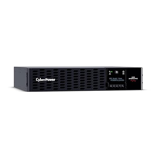 CyberPower PR3000RTXL2UHVACN Smart App Sinewave UPS System, 3000VA/3000W, 6 Outlets, 2U Rack/Tower, RMCARD205 Pre-Installed, EBM Option, Cloud Monitoring