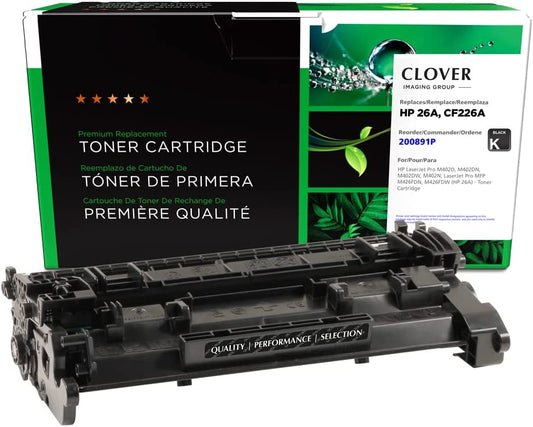Clover imaging group Clover Remanufactured Toner Cartridge Replacement for HP CF226A (HP 26A) | Black Page Yield: 3100 Black