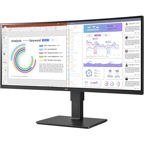 LG Ultrawide 34BQ77QB-B 34 Webcam UW-QHD Curved Screen LED Monitor - 21:9 - Textured Black