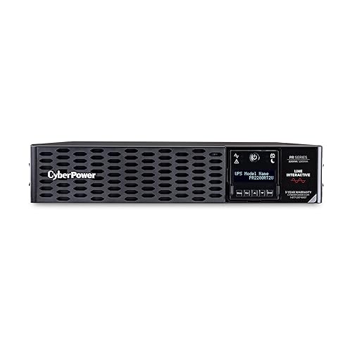 CyberPower PR2200RT2U Smart App Sinewave UPS System, 2200VA/2200W, 8 Outlets, 2U Rack/Tower, AVR