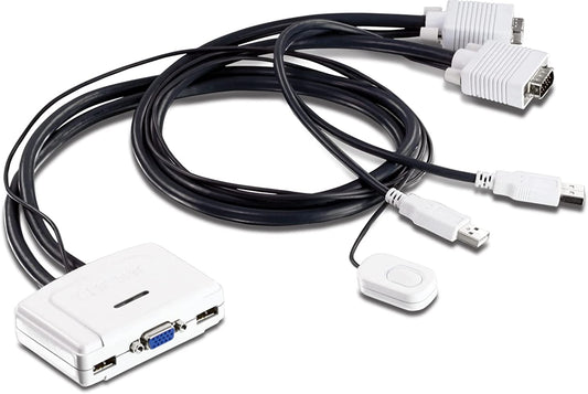 TRENDnet 2-Port USB KVM Switch and Cable Kit, Manage Two PC's, USB 2.0, Auto-Scan, Hot-Keys, Windows/Linux/Mac 10.4 or Higher, TK-217i