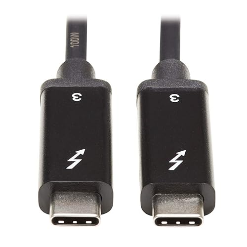 TRIPP LITE Thunderbolt 3 Cable 40 Gbps Active 5A 100W PD 4K USB C M/M 2M (MTB3-02M-5A-AB), Black, 6.6 feet