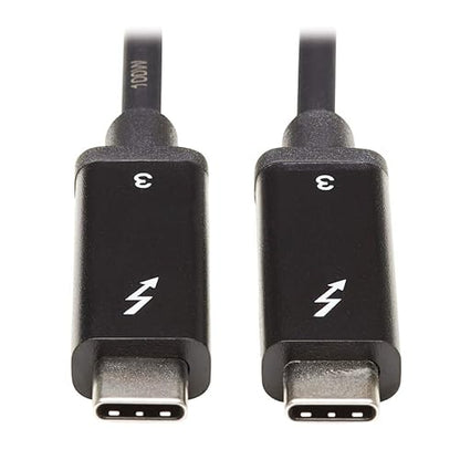 TRIPP LITE Thunderbolt 3 Cable 40 Gbps Active 5A 100W PD 4K USB C M/M 2M (MTB3-02M-5A-AB), Black, 6.6 feet