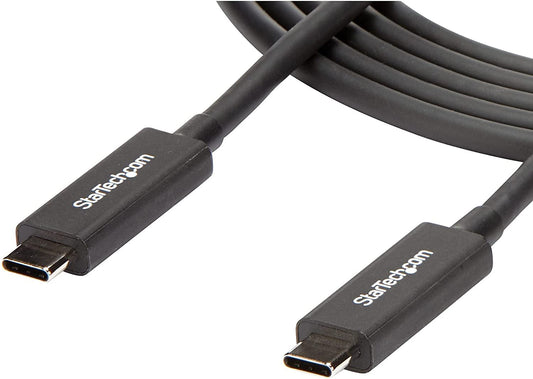 StarTech.com Thunderbolt 3 Cable - 6 ft / 2m - 4K 60Hz - 40Gbps - USB C to USB C Cable - Thunderbolt 3 USB Type C Charger (TBLT3MM2MA) 6ft 40Gbps | Black