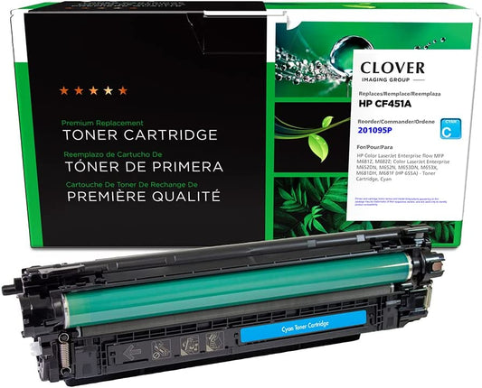 Clover imaging group Clover Remanufactured Toner Cartridge Replacement for HP CF451A (HP 655A) | Cyan