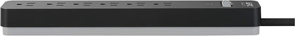 APC Surge Protector with Extension Cord 10 Ft, PE610, 6-Outlets, 1080 Joule, Long Power Strip Black 10' Cord