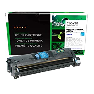 Clover imaging group Clover Remanufactured Toner Cartridge Replacement for HP C9701A/Q3961A (HP 121A/122A/123A) | Cyan Cyan 4,000