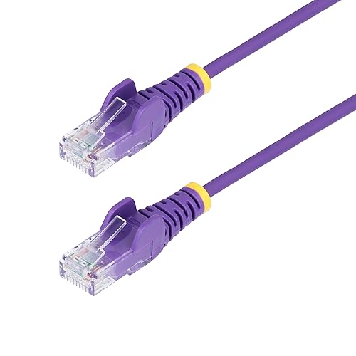 StarTech.com 3ft Purple Slim CAT6 Ethernet Cable, Snagless RJ45, LSZH, 28AWG Pure Bare Copper, Slim Network Patch Cable/Cord