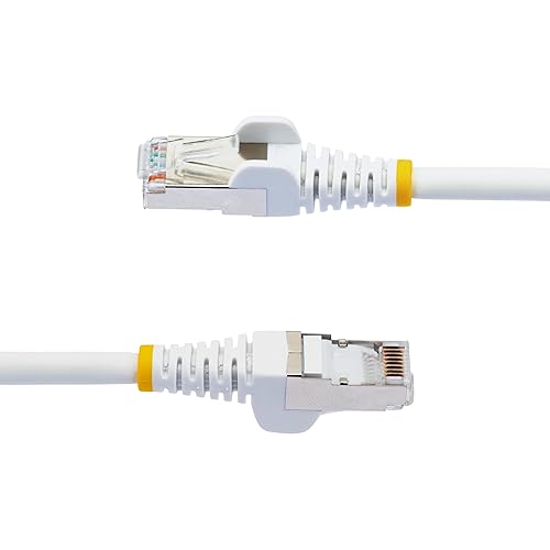 StarTech.com 50ft White CAT6a Ethernet Cable, Snagless RJ45, 10GbE, 100W PoE++, S/FTP, 500MHz, 27AWG Pure Bare Copper, LSZH White 50 ft.