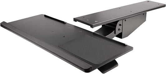 StarTech.com Under Desk Keyboard Tray - Full Motion &amp; Height Adjustable Keyboard and Mouse Tray, 10"x26" Platform - Ergonomic Desk Mount Computer Keyboard Tray with Mouse Pad &amp; Wrist Rest (KBTRAYADJ2)