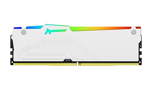 Kingston FURY Beast White RGB 64GB (2x32GB) 6000MT/s CL40 DDR5 XMP DIMM | Infrared Syncing | Fury CTRL Software | Overclocking | Plug N Play | Intel XMP 3.0 | Kit of 2 | KF560C40BWAK2-64